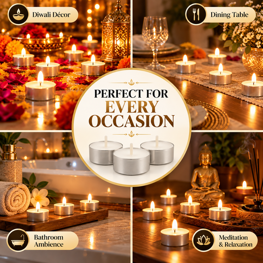Premium Tealight Candles – Pack of 50 | Perfect for Décor & Celebrations