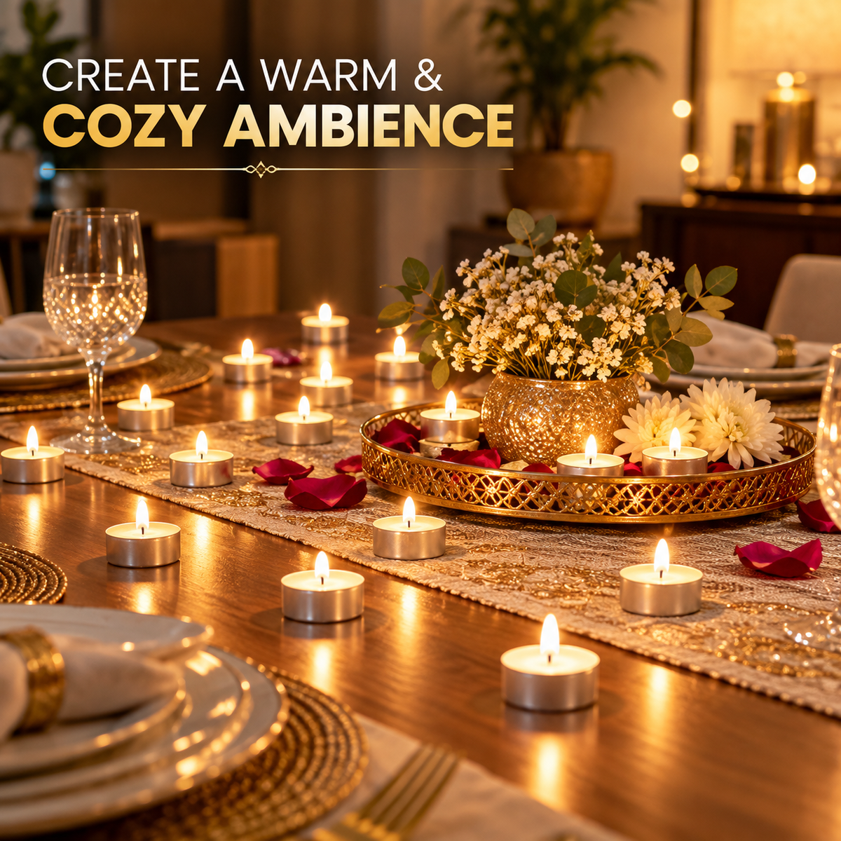 Premium Tealight Candles – Pack of 50 | Perfect for Décor & Celebrations