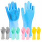 Silicone Cleaning Gloves for Kitchen & Home – Reusable Dishwashing Scrub Gloves with Built-In Soft Bristles – Waterproof Multipurpose Cleaning Gloves