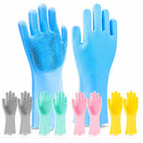 Silicone Cleaning Gloves for Kitchen & Home – Reusable Dishwashing Scrub Gloves with Built-In Soft Bristles – Waterproof Multipurpose Cleaning Gloves