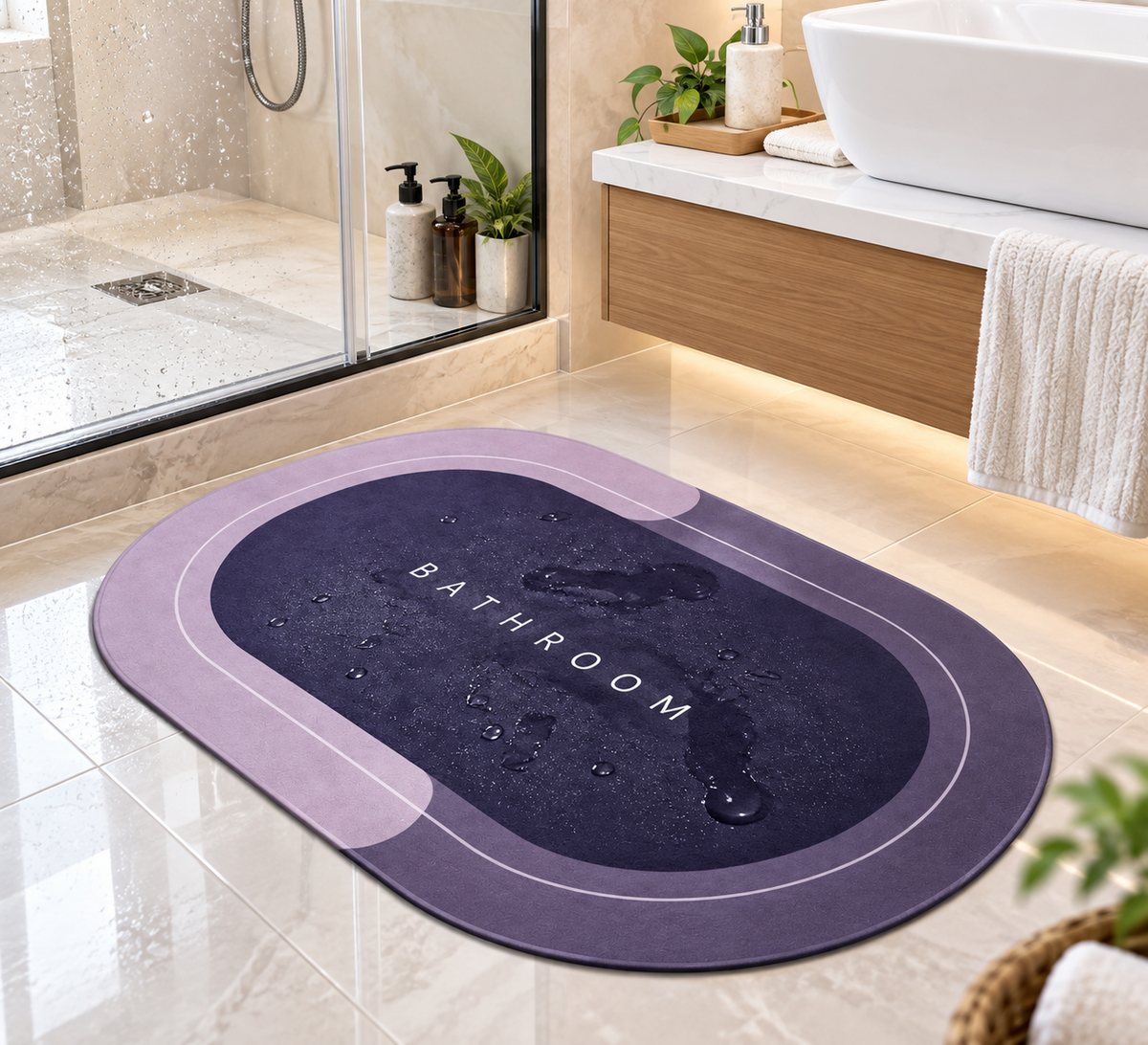 Super Absorbent Bathroom Mat – Quick Dry, Anti-Skid