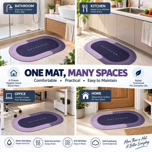 Super Absorbent Bathroom Mat – Quick Dry, Anti-Skid