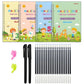 Sank Magic Practice Copybook, (4 BOOK + 10 REFILL+ 1 Pen +1 Grip) Number Tracing Book for Preschoolers with Pen, Magic Calligraphy Copybook Set Practical Reusable Writing Tool Simple Hand Lettering